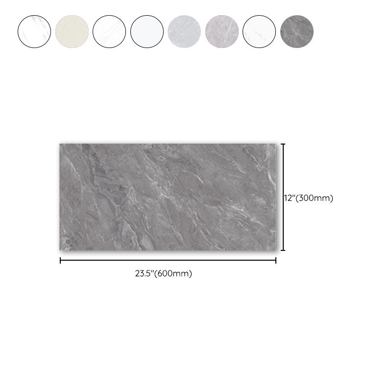 Marbleizing Waterproof Tile PVC Single Peel & Stick Tile for Backsplash