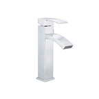 Cubic Chrome Bathroom Faucet Low Arc Single Lever Basin Faucet