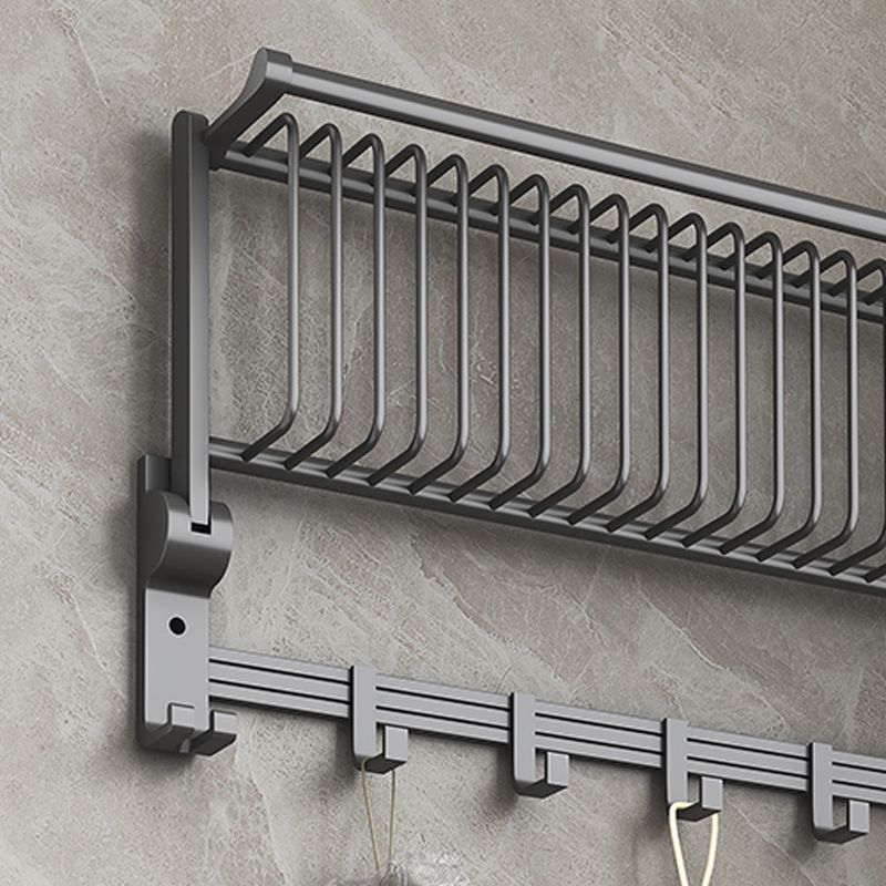 Modern gray aluminum bathroom accessory set