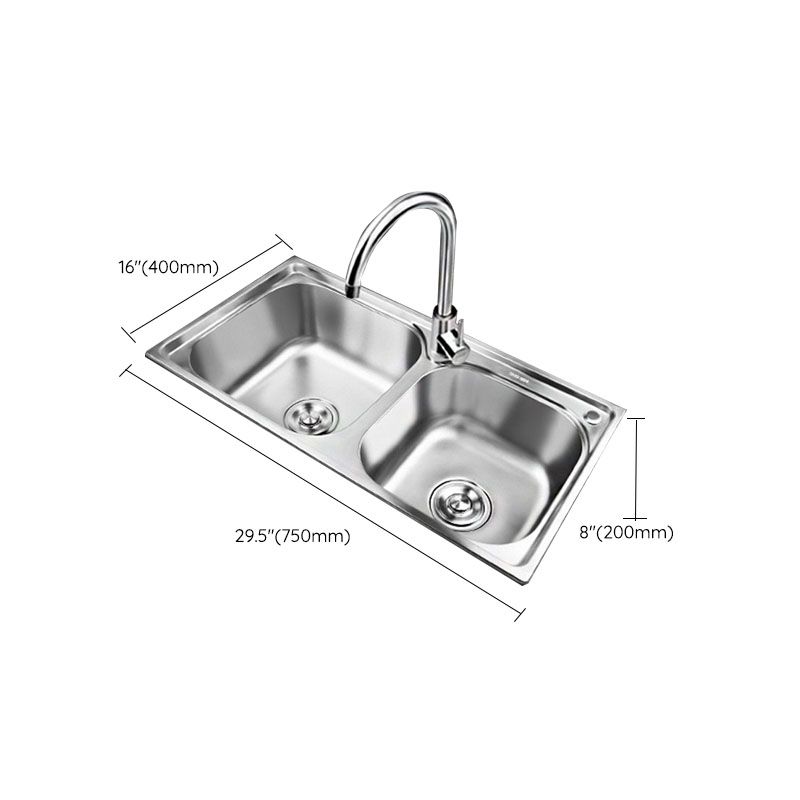 Classic Style Kitchen Sink Stainless Steel Kitchen Sink with Drainage Hole Kit
