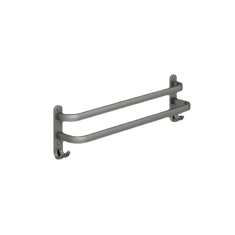 2-piece modern bathroom accessory set made of aluminum matte gray towel bar