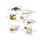 Contemporary brushed brass bathroom accessories as a single piece or as a set
