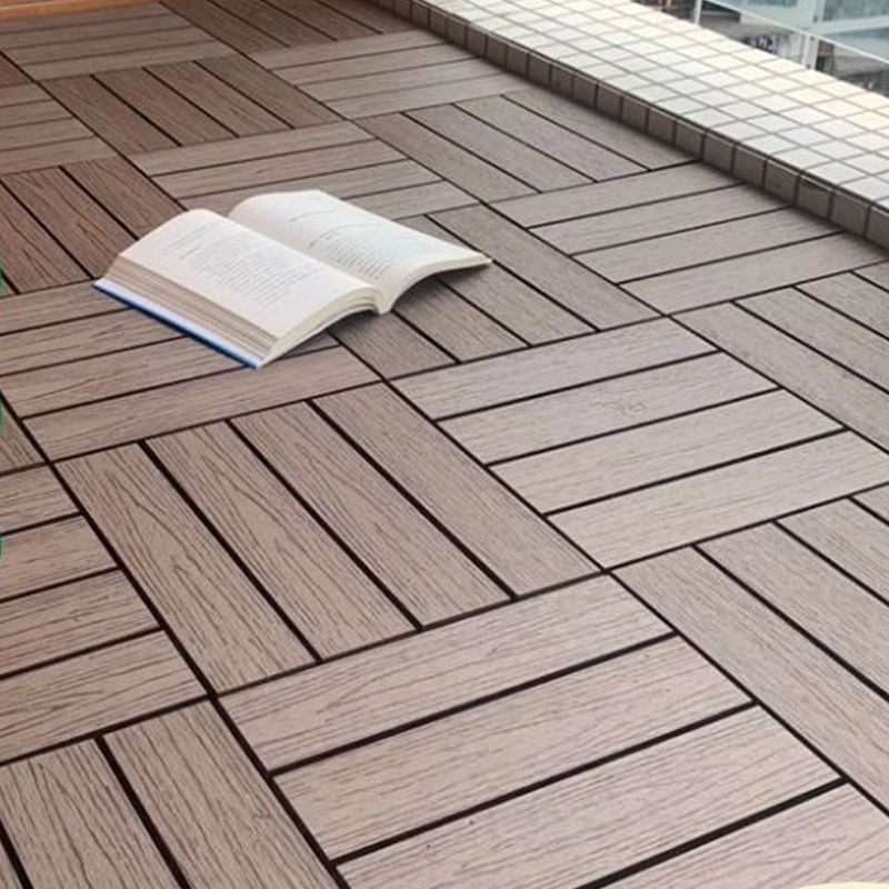 Wooden Floor Tile Solid Color Click Lock Non-Slip Outdoor Terrace