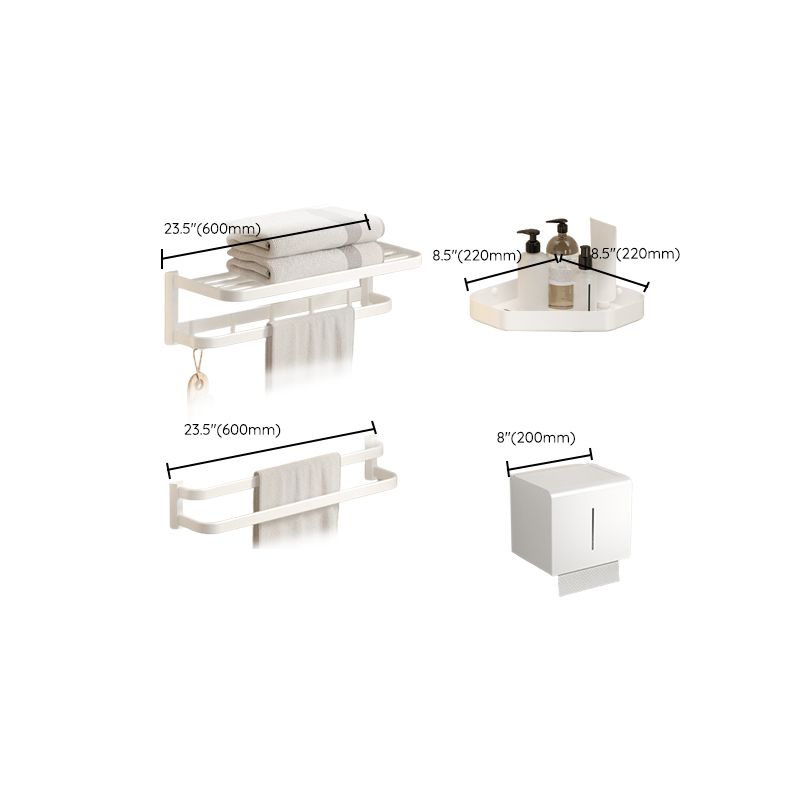 Modern White Bathroom Accessory Set Bathroom Shelf Paper Holder Bathroom Accessory Kit