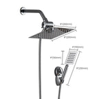 Square Metal Double Shower Heads Modern Shower with Shower Hose