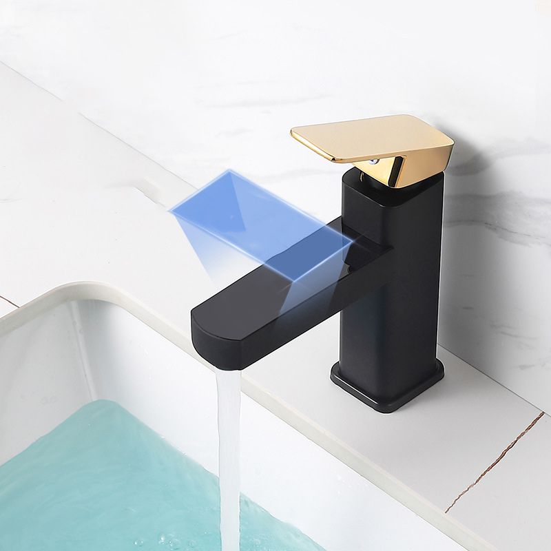 Contemporary sink faucet Digital display Monochrome Low arch basin Bathroom sink