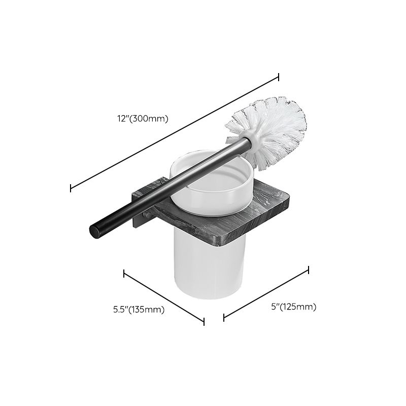 Metal and marble bathroom accessories as a single piece or as a set in black