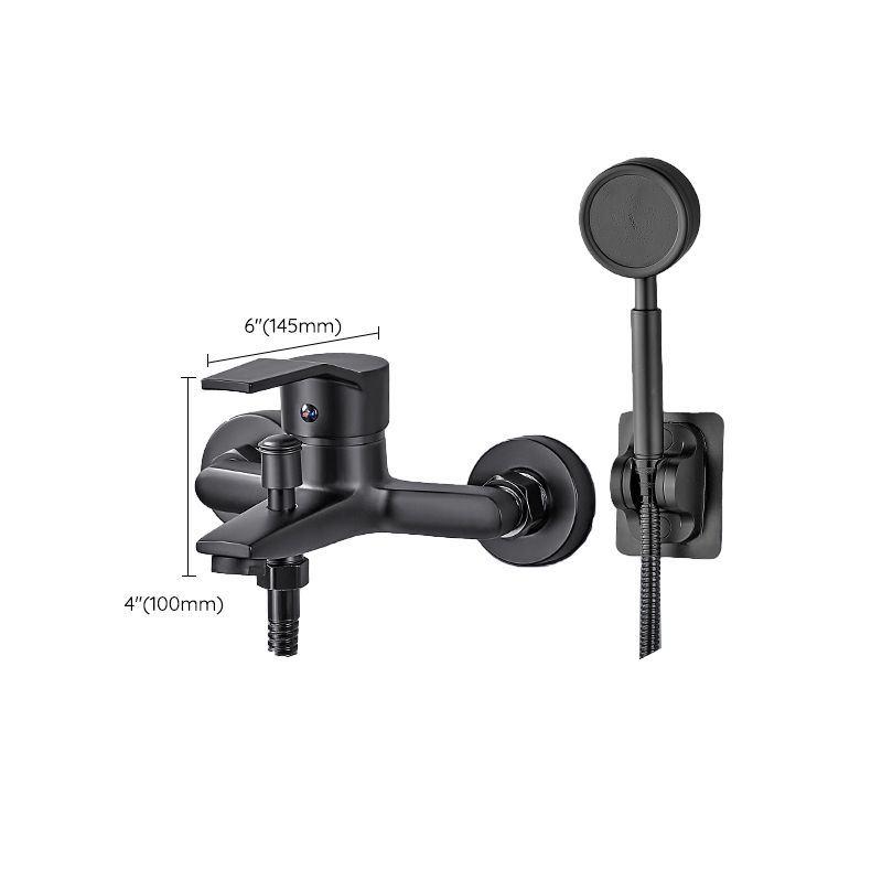 Wall-mounted fixed bathtub faucet lever handle with hand shower