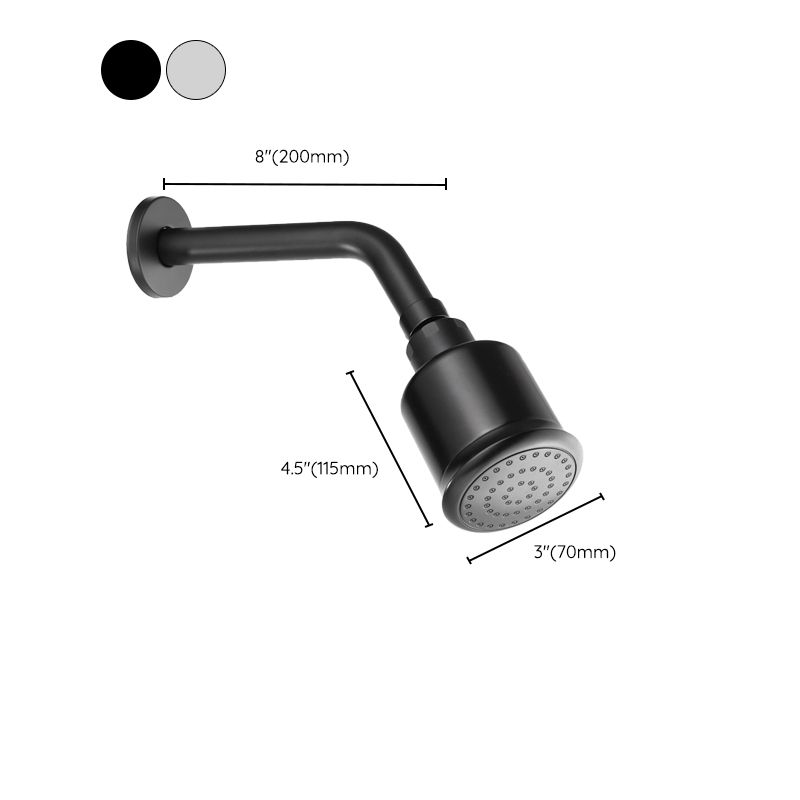 Round shower head made of stainless steel in silver wall-mounted shower head