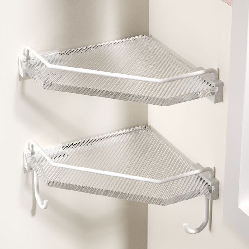 White & clear acrylic bathroom accessory set with towel holder/paper holder/robe hooks