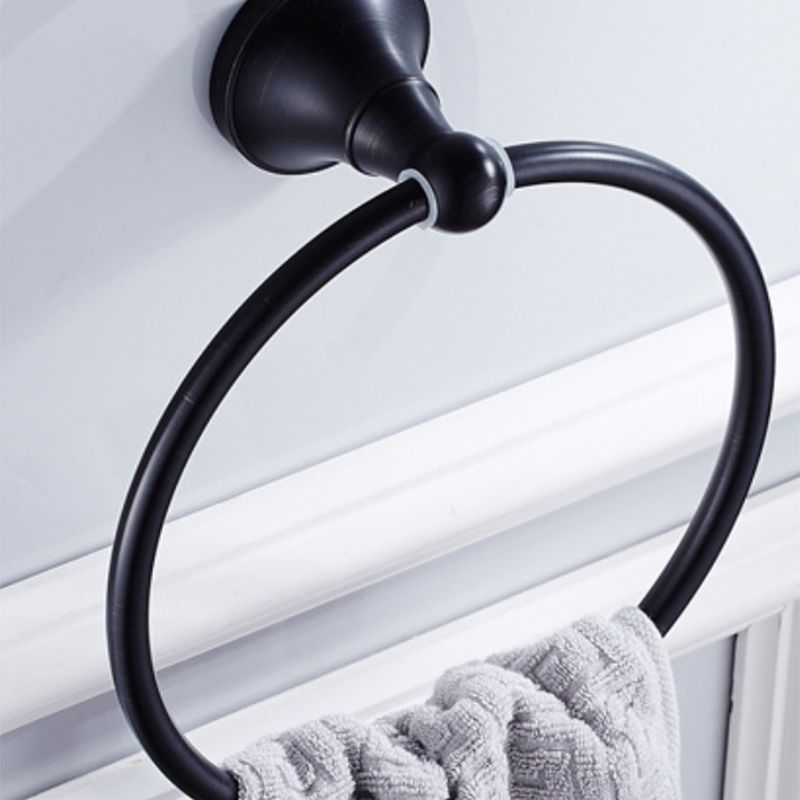Metal Bathroom Set 4-piece Traditional Style Black Bathroom Accessory Set