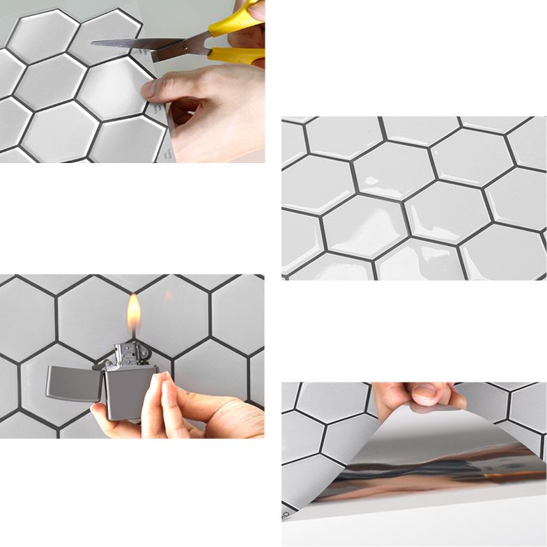 Square Peel and Stick Back Wall Modern Plastic Peel and Stick Back Wall