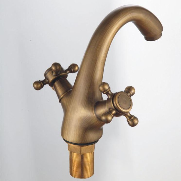Industrial Widespread Bathroom 2 Faucet Cross Handles Sink Faucet