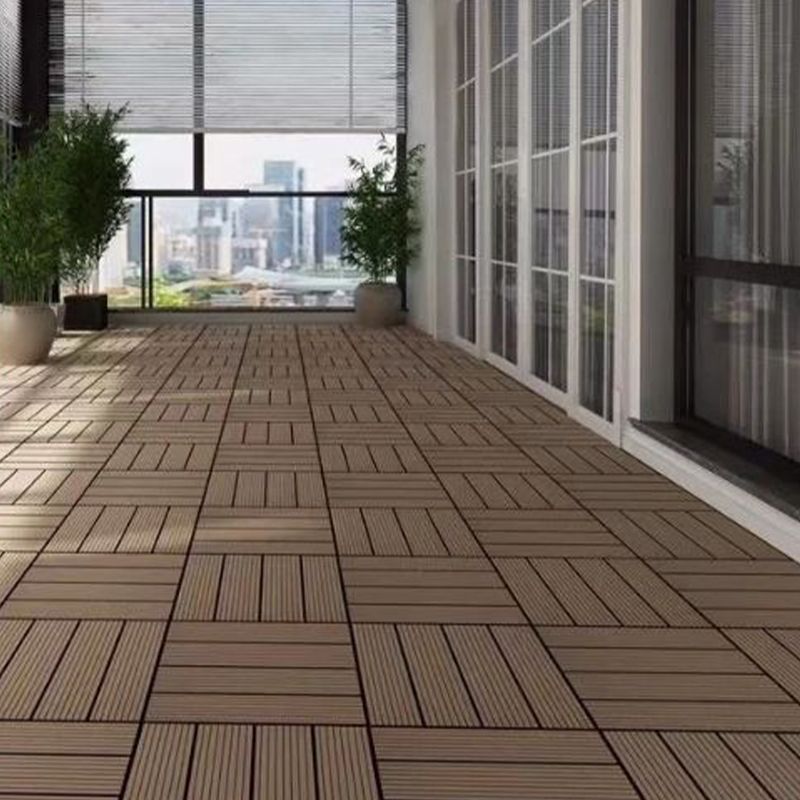 Wooden Floor Tile Solid Color Click Lock Non-Slip Outdoor Terrace