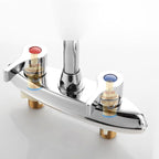 Modern Center Set Mixer Tap Chrome 2 Knob Handles Swivel Spout Basin Mixer Tap