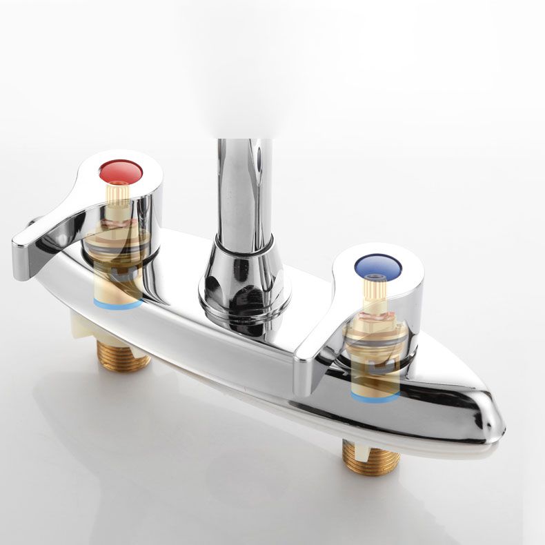 Modern Center Set Mixer Tap Chrome 2 Knob Handles Swivel Spout Basin Mixer Tap