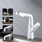 Brass Contemporary Sink Faucet Pull-Out Round Bathroom Faucet