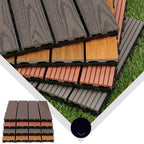 Square PVC Deck/Patio Floor Tiles Interlocking Installation Outdoor Patio Tiles
