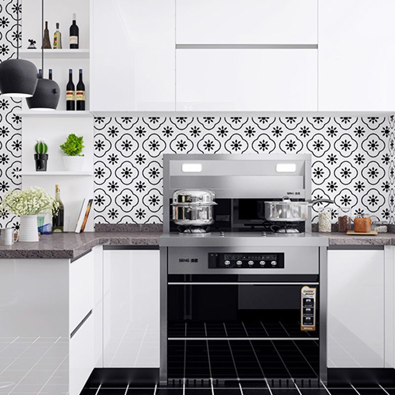Single Tile Remove and Stick Back Wall Contemporary Kitchen Paper