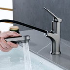 Contemporary Style Centerset Faucets Bathroom Fixtures with Lever Handle