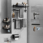 Minimalist black bathroom accessory set paper holder towel bar bathroom hardware set