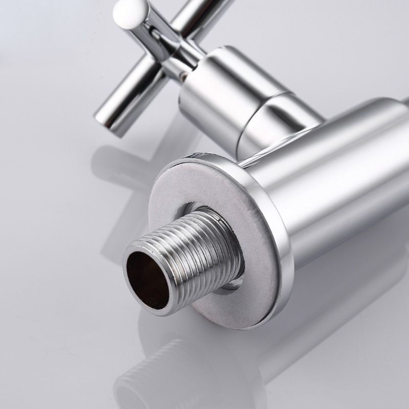 Glam Wall-mounted Bathroom Faucet Copper Single Handle Low Arc Basin Faucet for Bathroom