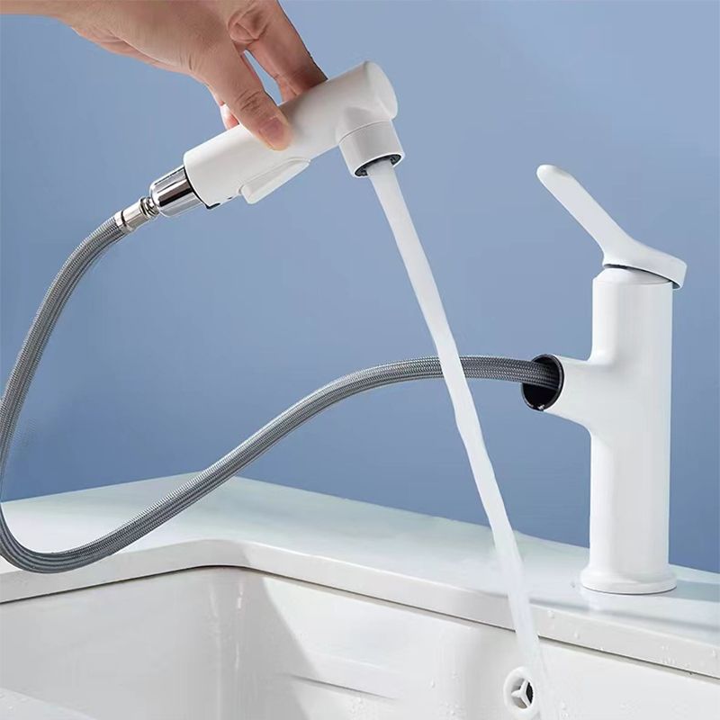 Modern Sink Faucet Solid Color Copper Sink Faucet for Bathroom