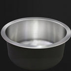 Contemporary Single Basin Kitchen Sink Round Stainless Steel Sink with Drain Strainer Set