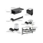 Contemporary bathroom accessory single item or in set made of black metal