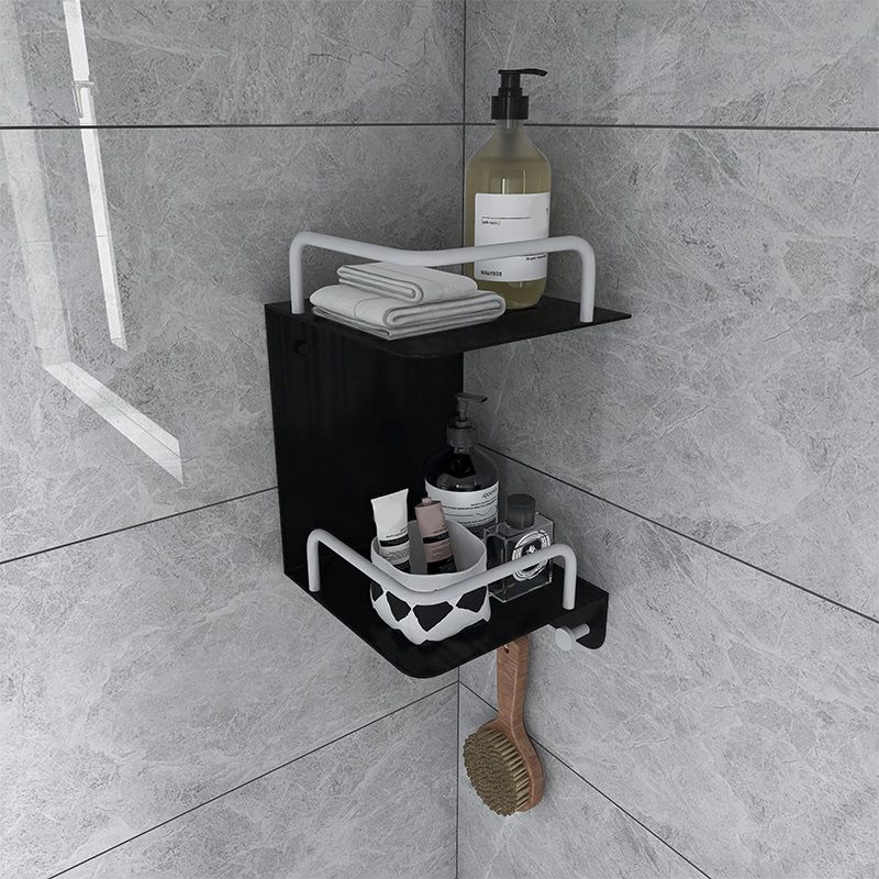 Black 6-piece Bathroom Accessory Set Modern Shower Curtain Rod / Bathrobe Hooks and Towel Bar
