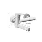 White Bath Water Faucet Trim Single Lever Handle Swivel Spout Wall Mounted Hand Shower Bathtub Filler