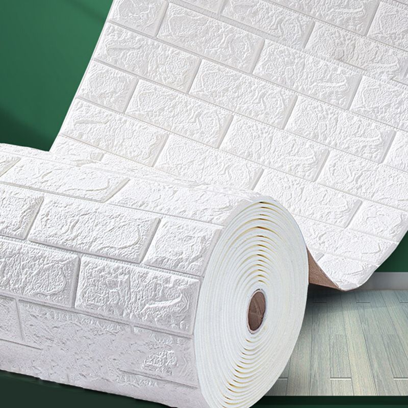 Modern wall-ceiling element for sticking with 3D embossing in white