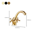 Centered Basin Mixer Single Hole Bathroom Faucet with 2 Cross Handles