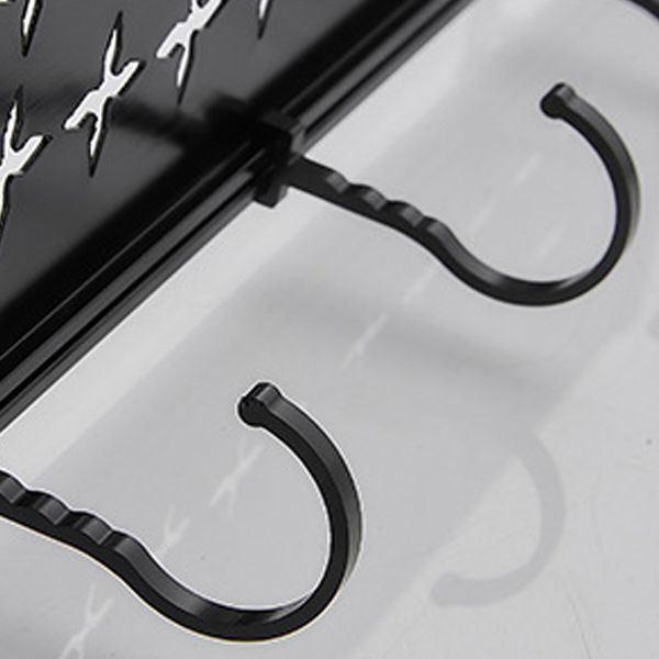 Black / Silver Bathroom Accessories Aluminum Hardware Set Bathroom Shelf