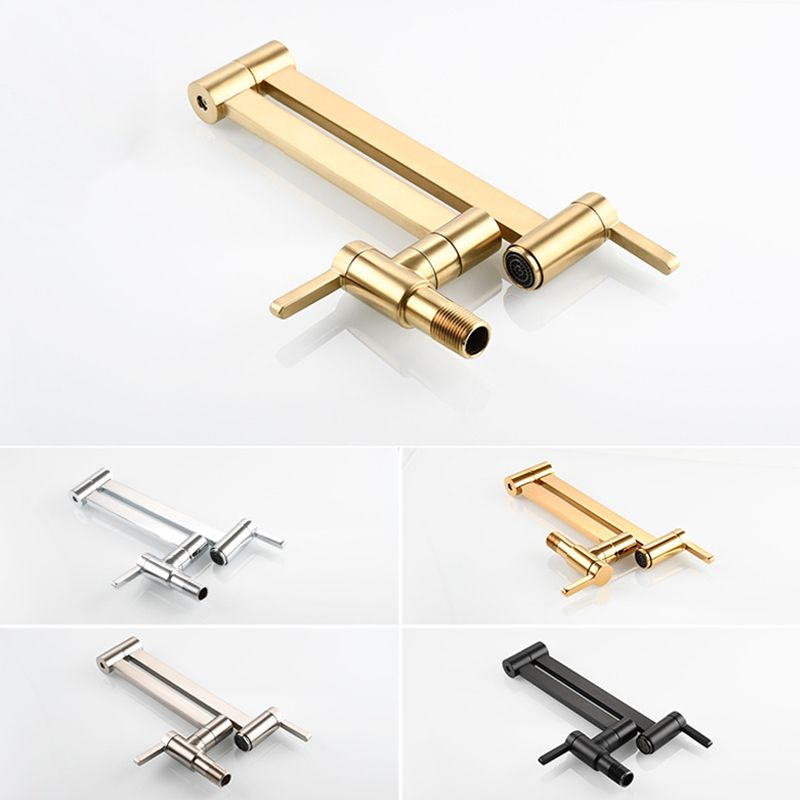 1-handle brushed nickel widespread faucet 1 hole wall-mounted bathroom faucet with brass