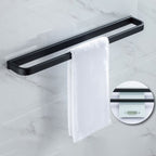 Modern Classic Bathroom Accessories Set in Stainless Steel Matte Black Bathrobe Hook/Towel Ring Bar