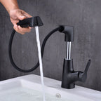 Modern Vessel Sink Faucet Copper Single Handle Pull Down Low Arc Vessel Faucet