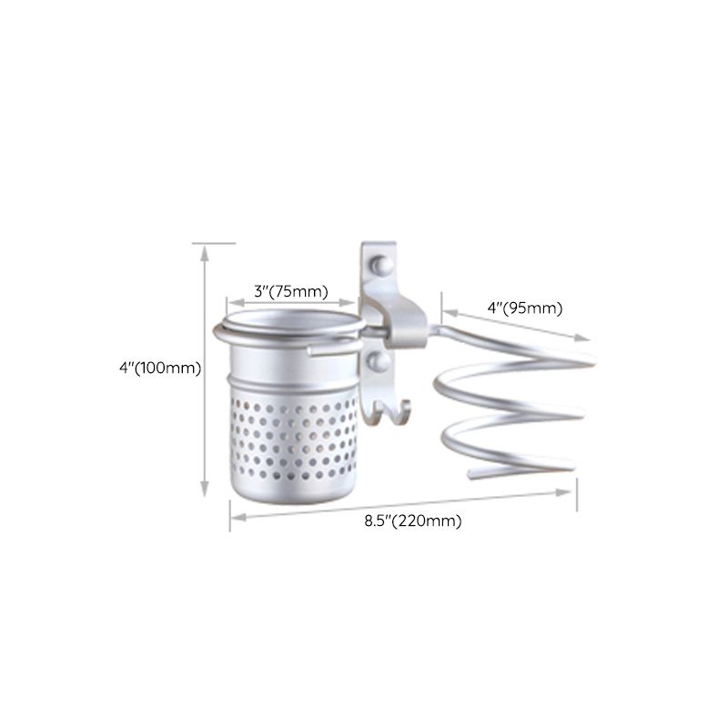 Silver Contemporary Bathroom Hardware Set Stainless Steel Aluminum Bathroom Set