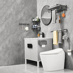 Gray 6/7-piece modern bathroom accessory set bathroom shelf/bath towel hooks/towel bar included
