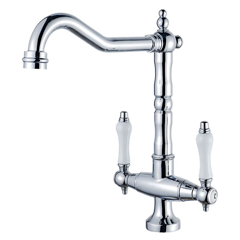 Traditional Kitchen Bar Faucet Double Handle High Arc No Sensor Bar Faucet