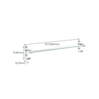 Silver Modern Bathroom Accessory Set with Bath Shelf/Towel Rack & Bathrobe Hook