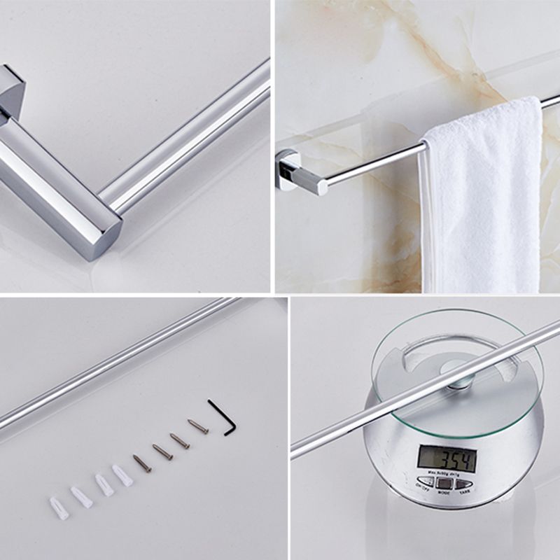 Contemporary Bathroom Accessories Hardware Set made of silver metal