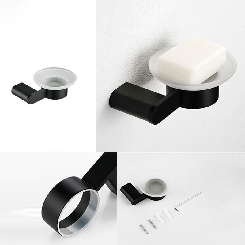 Contemporary bathroom accessory single piece or in set made of black metal