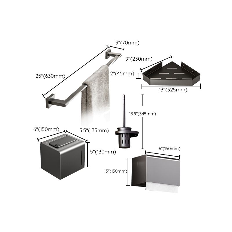 Modern bathroom accessory set Bathroom shelf Towel bar gray bathroom accessory set