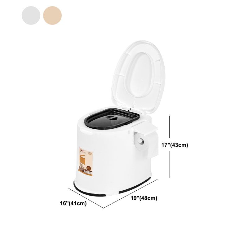 Contemporary Plastic Floor-Mounted Toilet Bowl with Seat for the Bathroom