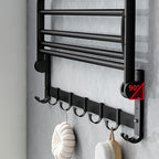 Classic Bathroom Accessories Set in Aluminum Black Finish Bathrobe Hook/ Towel Bar
