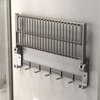 Gray contemporary bathroom accessory set Bathroom shelf/towel holder & bathrobe hook incl.