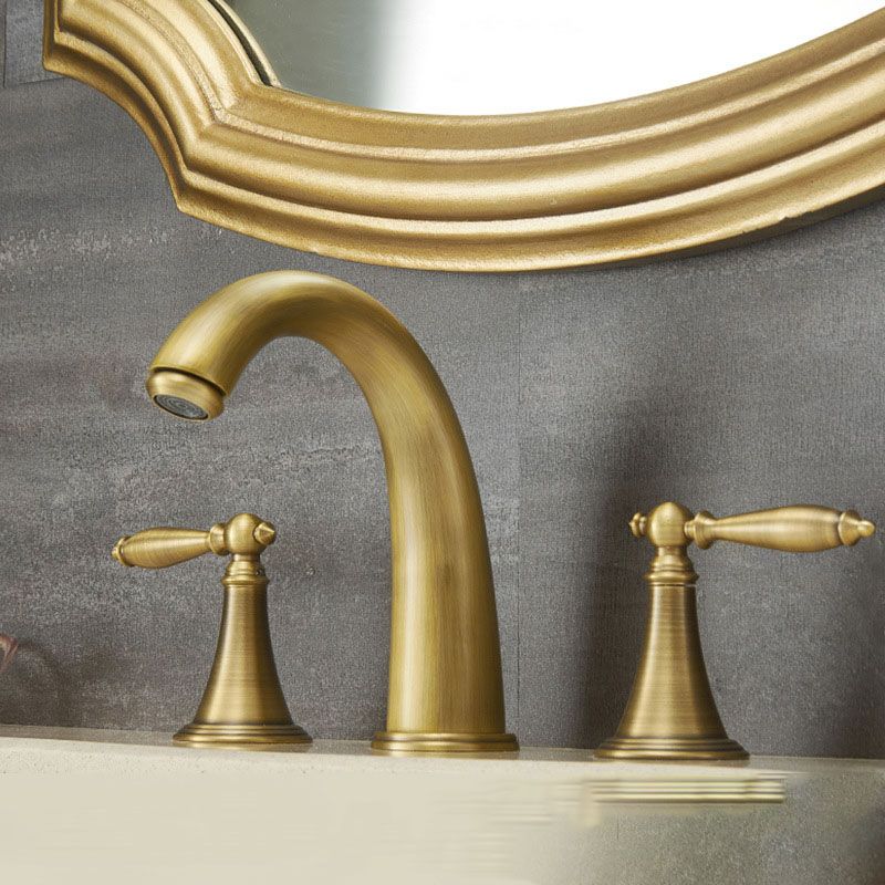 Modern widespread sink faucet Simple bathroom double handle faucet with lever handle