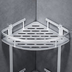 Silver Modern Bathroom Accessory Set with Bath Shelf/Towel Rack & Bathrobe Hook