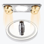 Round shower head made of stainless steel in silver wall-mounted shower head